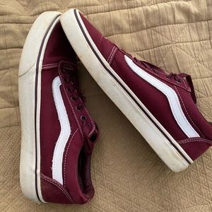 maroon vans low top sneakers!